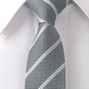 Gray Striped Necktie 2.5" W x 58"L